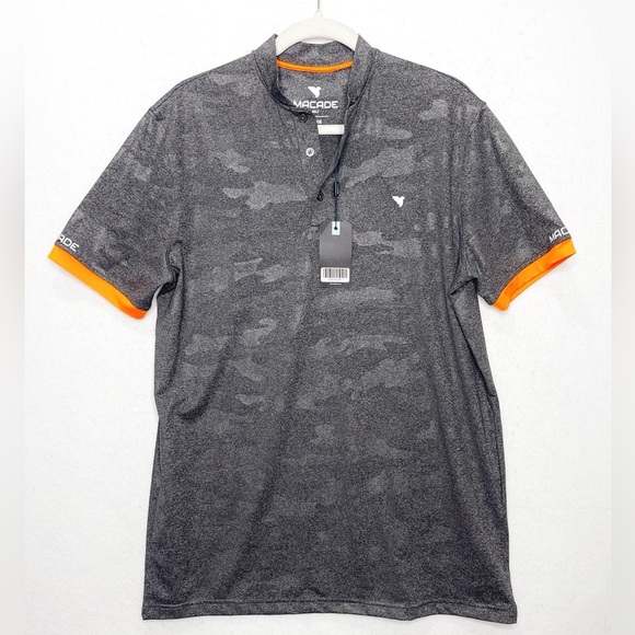 Macade Golf Men's Camoflage Bomber Performance Short Sleeve Shirt Size Large - Picture 1 of 9